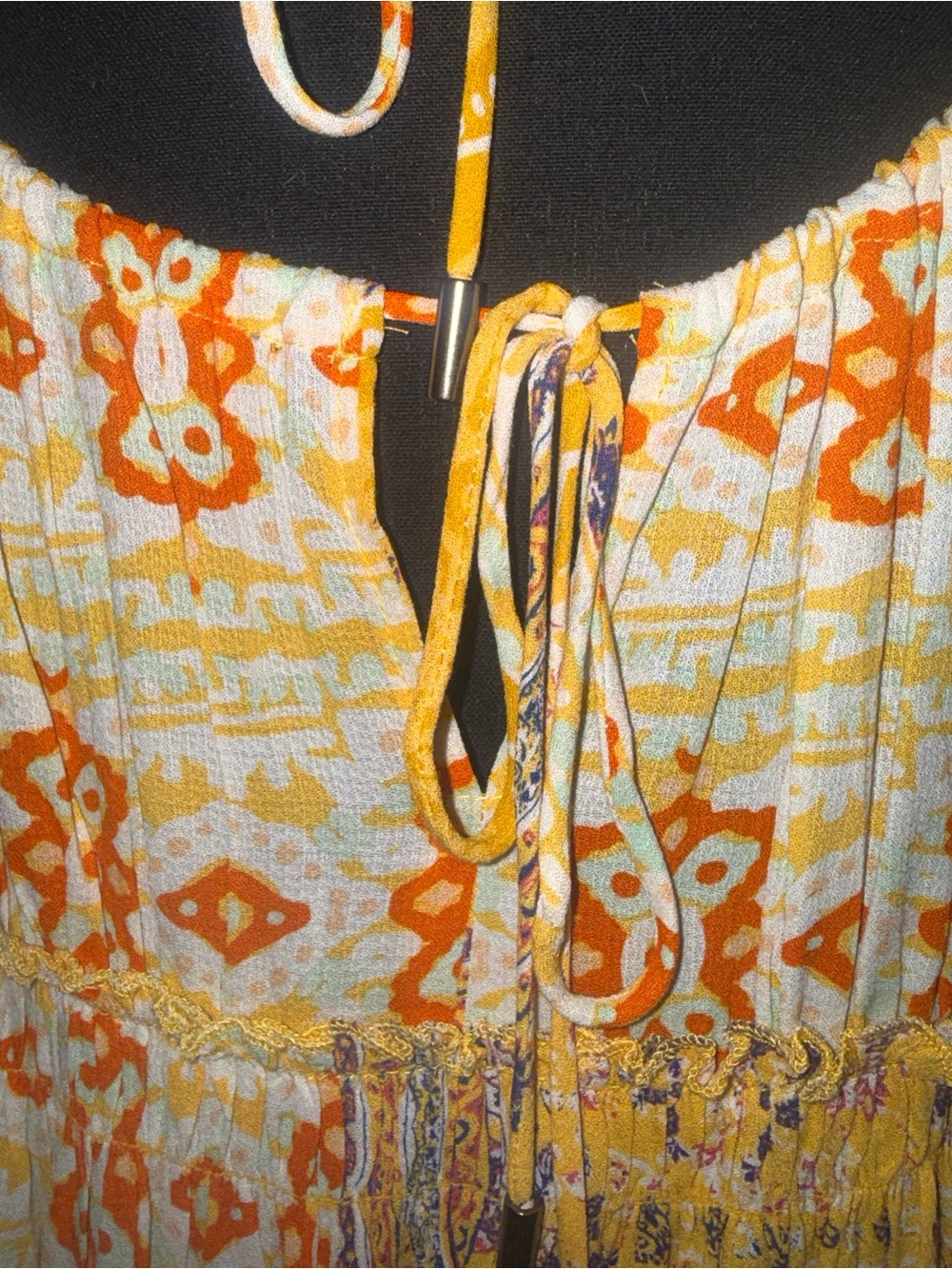 Rachel Zoe Yellow Patchwork Halter Tank Top - Picture 6 of 10